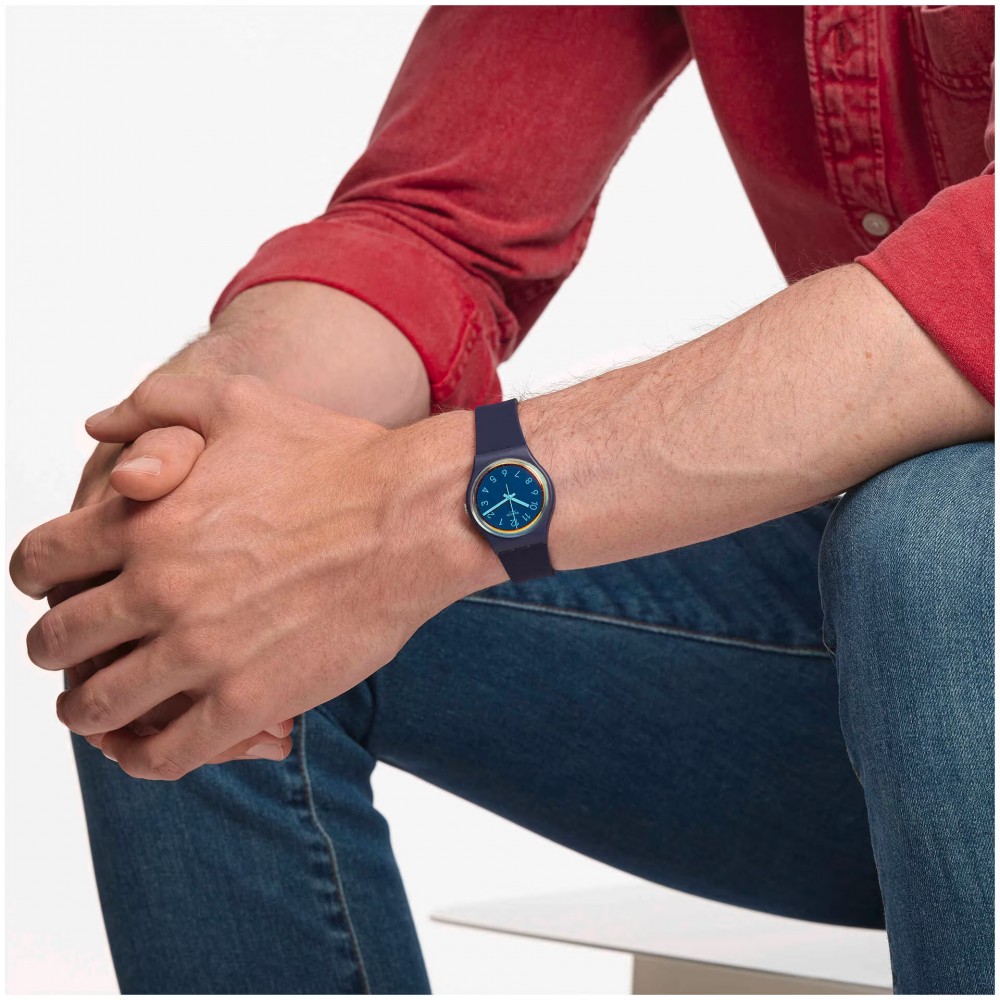 SWATCH LA NIGHT BLUE Μπλε Βιολογικής Προέλευσης λουράκι SO28N110