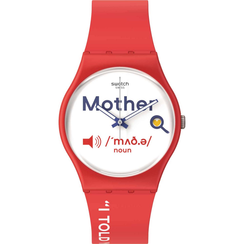 SWATCH ALL ABOUT MOM Ρολόι Γυναικείο Κόκκινο Λουράκι σιλικόνης GZ713