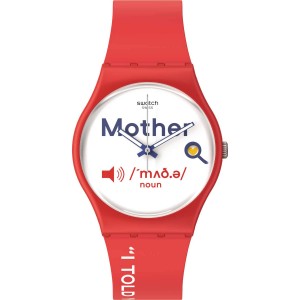 SWATCH ALL ABOUT MOM Ladies Watch Red Silicone strap  GZ713