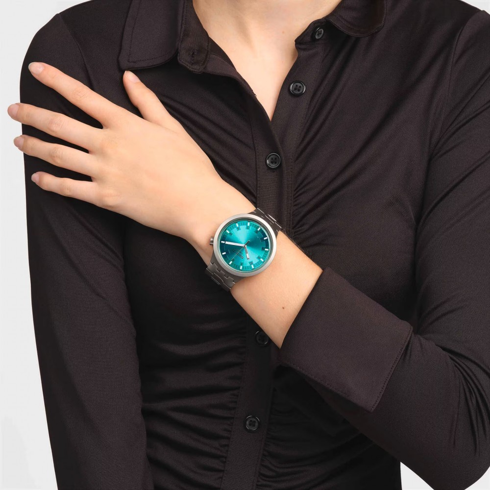 SWATCH AQUA SHIMMER Unisex Ασημί Ανοξείδωτο Ατσάλι μπρασελέ SB07S100G
