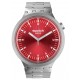 SWATCH SCARLET SHIMMER Unisex Ασημί Ανοξείδωτο Ατσάλι μπρασελέ SB07S104G