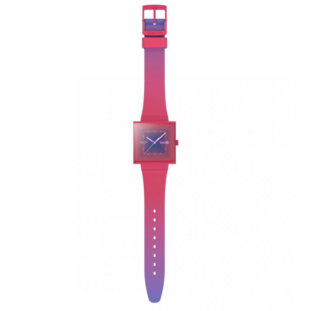 SWATCH SQUARELY BERRY Ρολόι Unisex Ροζ Βιολογικής Προέλευσης λουράκι SO34R700 SWATCH SQUARELY BERRY Ρολόι Unisex Ροζ Βιολογικής Προέλευσης λουράκι SO34R700