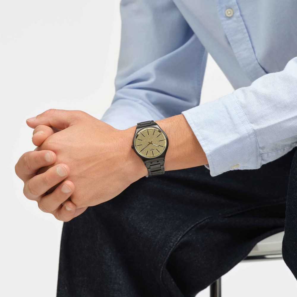 SWATCH DASHING SLATE Ρολόι Unisex Μαύρο ανοξείδωτο ατσάλι μπρασελέ SS07B109G SWATCH DASHING SLATE Ρολόι Unisex Μαύρο ανοξείδωτο ατσάλι μπρασελέ SS07B109G