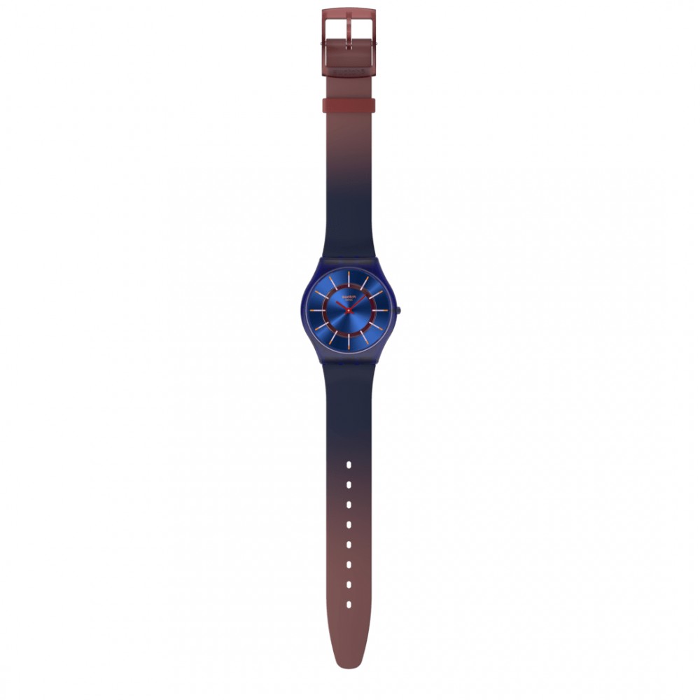SWATCH VERY JAZZY BERRY Ρολόι Μπλε/Μπορντό Λουράκι Σιλικόνης SS08N117