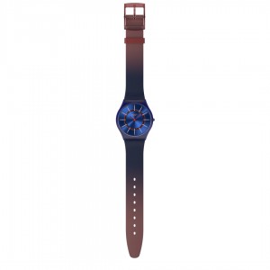 SWATCH VERY JAZZY BERRY Ρολόι Μπλε/Μπορντό Λουράκι Σιλικόνης SS08N117