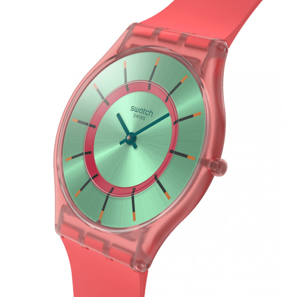 SWATCH MINTY MANGO DREAM Ρολόι Ροζ/Πορτοκαλί Λουράκι Σιλικόνης SS08P111