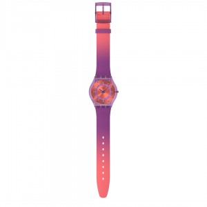 SWATCH SWEET STRAWBERRY DREAM Ρολόι Μωβ/Πορτοκαλί Λουράκι Σιλικόνης SS08V108