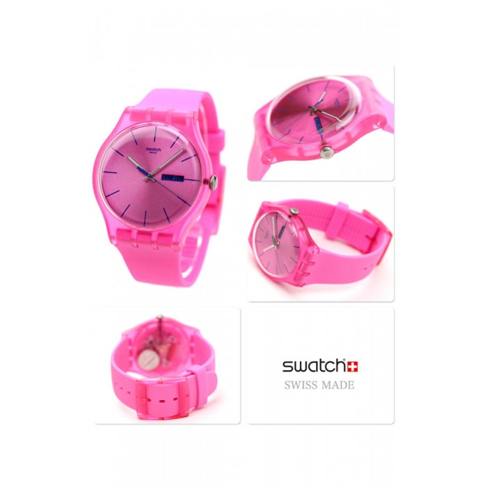 SWATCH PINK REBEL Ροζ Λουράκι Σιλικόνης SUOP700