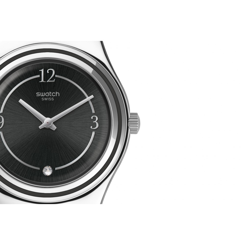 SWATCH MADAME NIGHT Ρολόι Γυναικείο Μαύρο Λουράκι Σιλικόνης YLS214