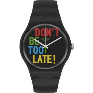 SWATCH TIMEFORTIME Ρολόι Μαύρο λουράκι πλαστικό βιολογικής προέλευσης SO29B100