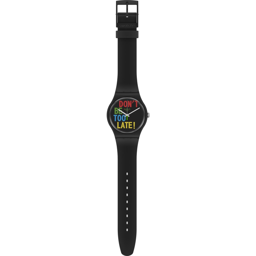 SWATCH TIMEFORTIME Ρολόι Μαύρο λουράκι πλαστικό βιολογικής προέλευσης SO29B100