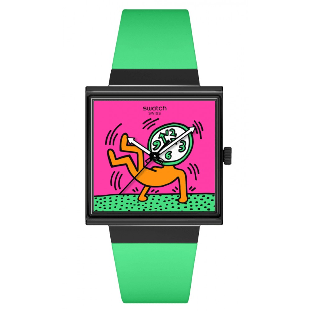 SWATCH BREAKS OFF Ρολόι Unisex Πράσινο Βιολογικής Προέλευσης λουράκι SO34Z102