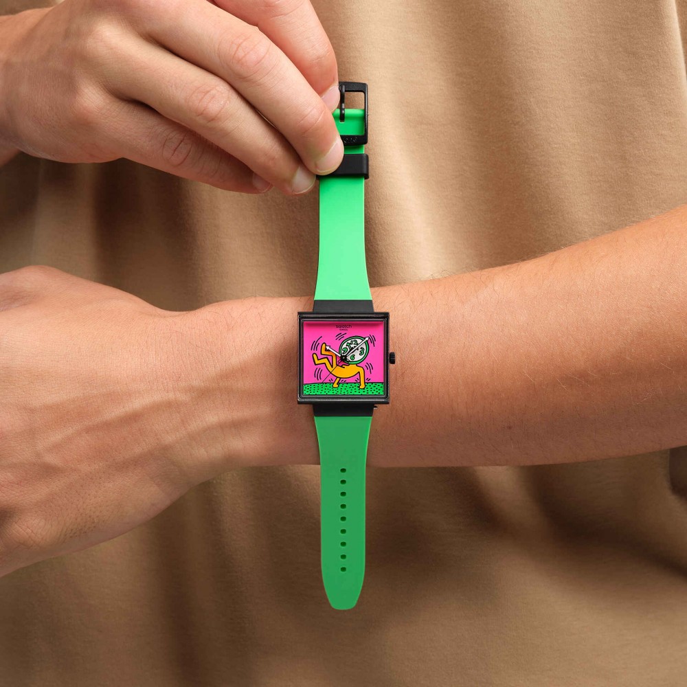 SWATCH BREAKS OFF Ρολόι Unisex Πράσινο Βιολογικής Προέλευσης λουράκι SO34Z102