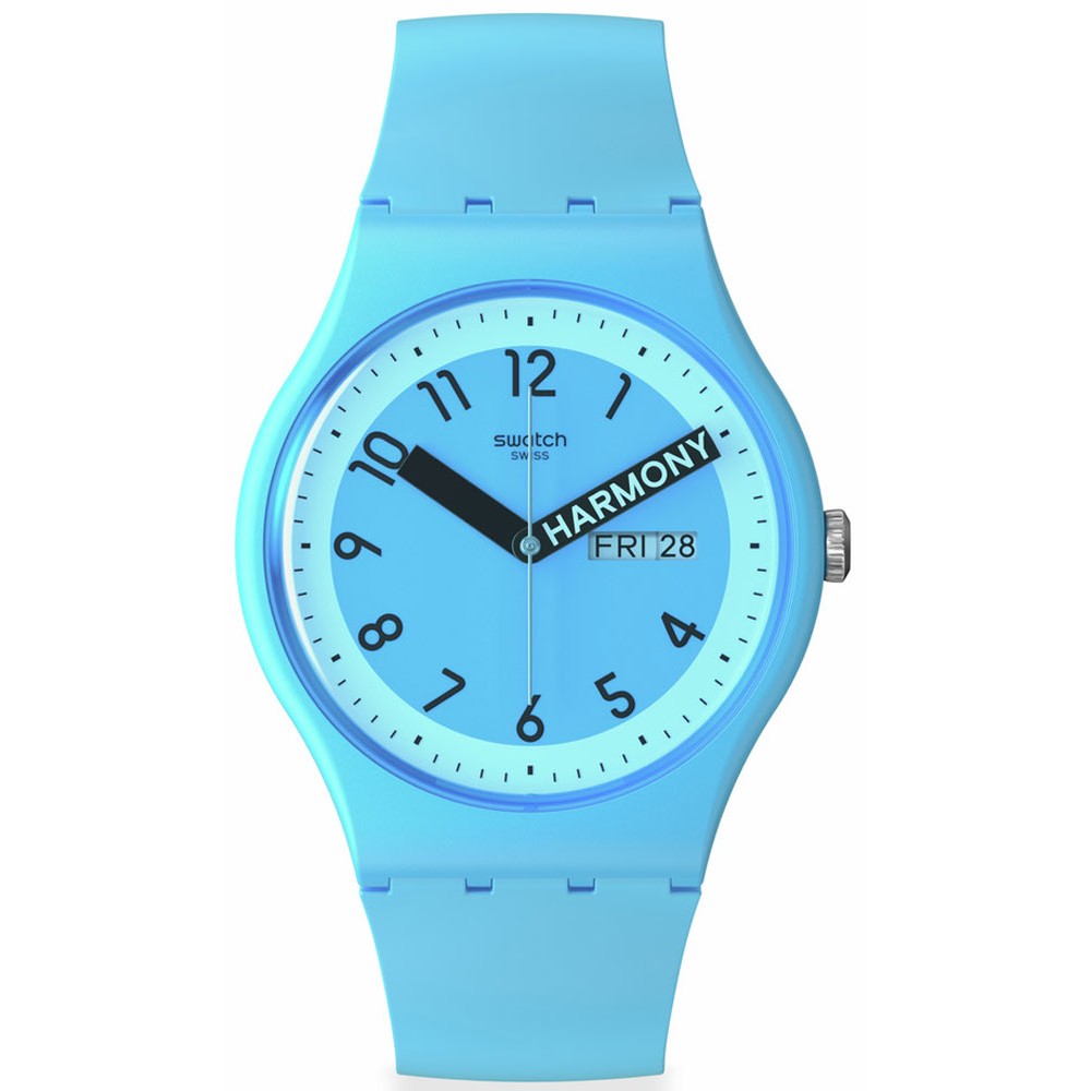 SWATCH PROUDLY BLUE Unisex Ρολόι Μπλε Λουράκι Σιλικόνης SO29S702
