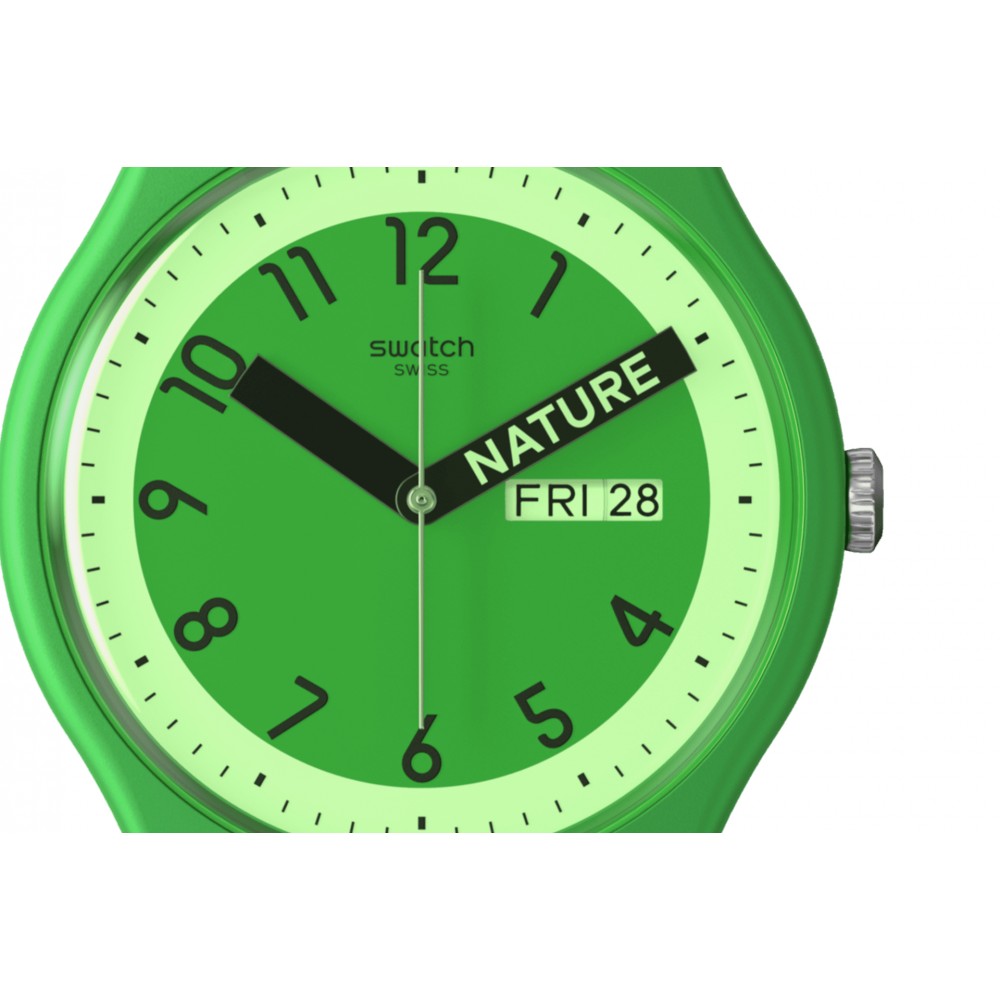 SWATCH PROUDLY GREEN Unisex Ρολόι Πράσινο Λουράκι Σιλικόνης SO29G704