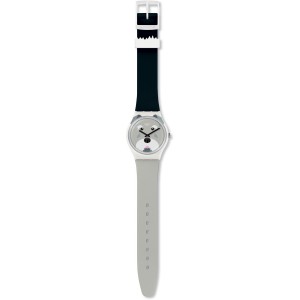 SWATCH SCHNAUTZI Unisex Ρολόι Μαύρο/Γκρι Λουράκι Σιλικόνης GW210