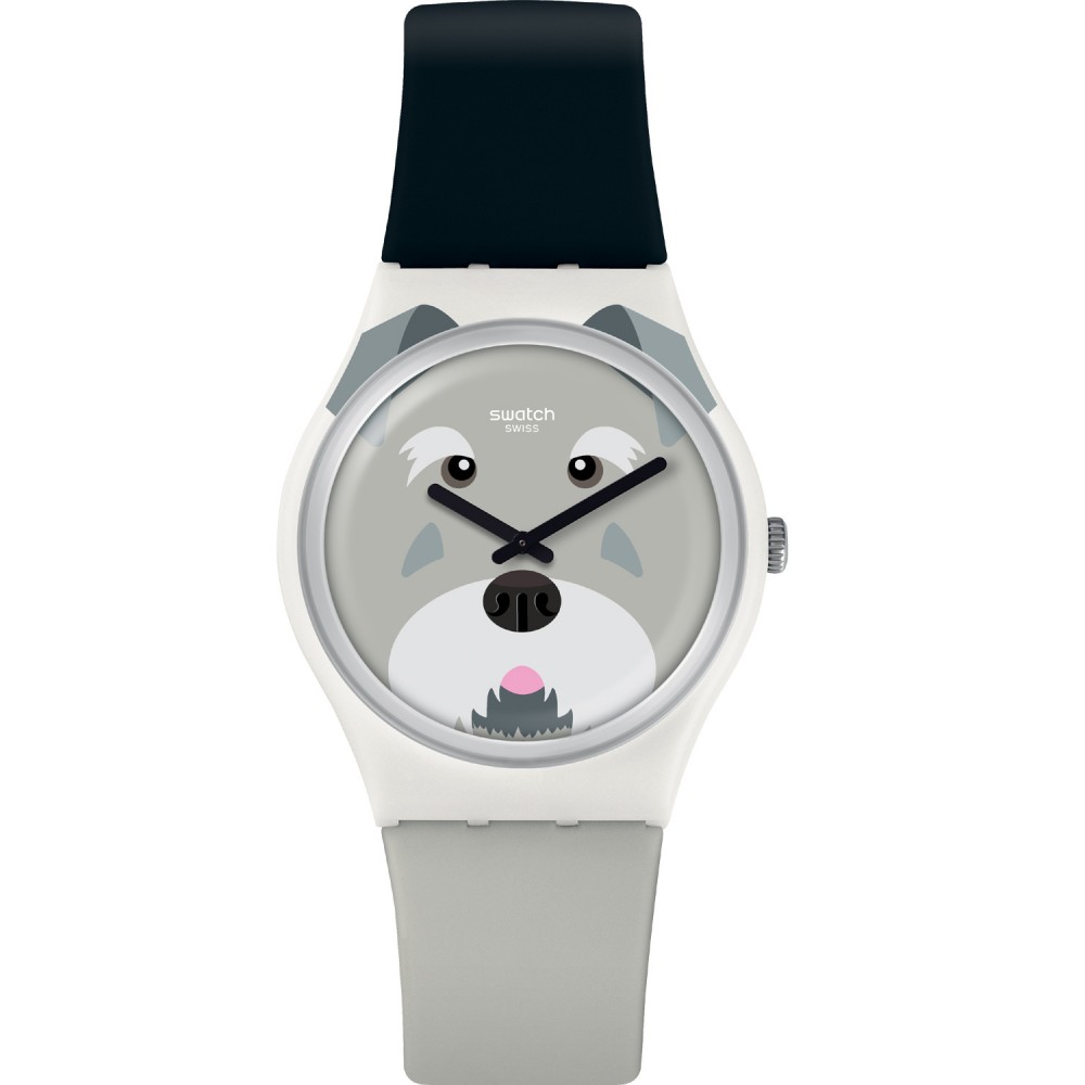 SWATCH SCHNAUTZI Unisex Ρολόι Μαύρο/Γκρι Λουράκι Σιλικόνης GW210