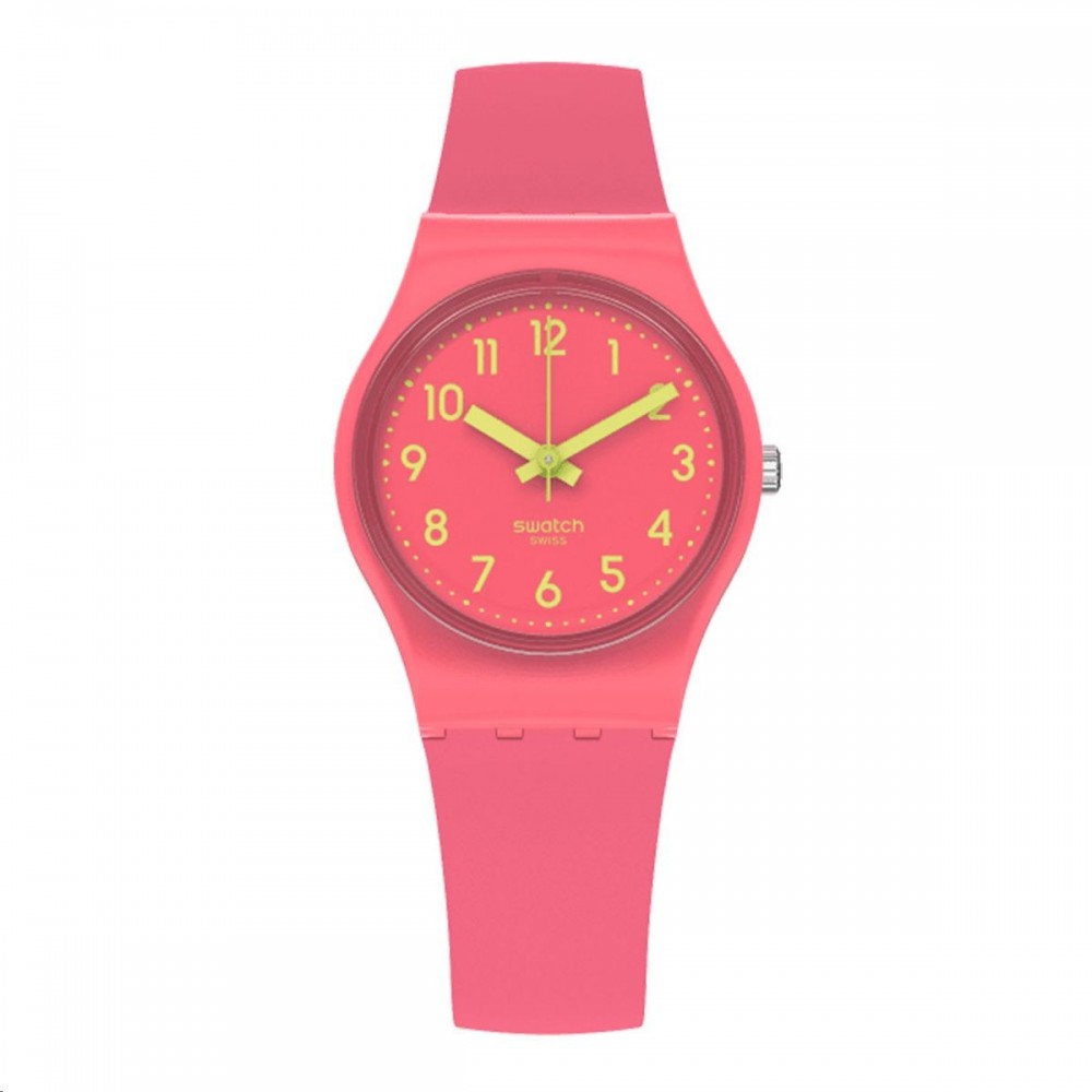 SWATCH BACK TO BIKO ROOSE Ladies Watch Pink Rubber Strap LP131C