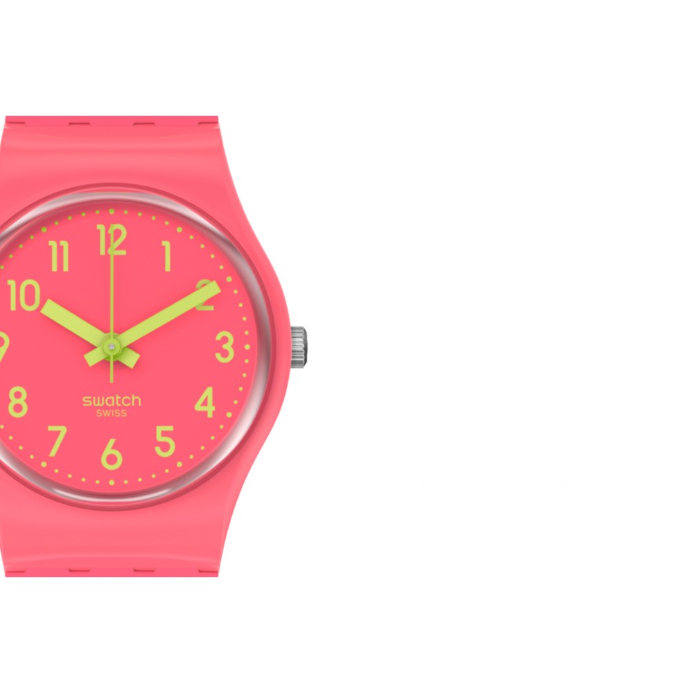 SWATCH BACK TO BIKO ROOSE Ladies Watch Pink Rubber Strap LP131C