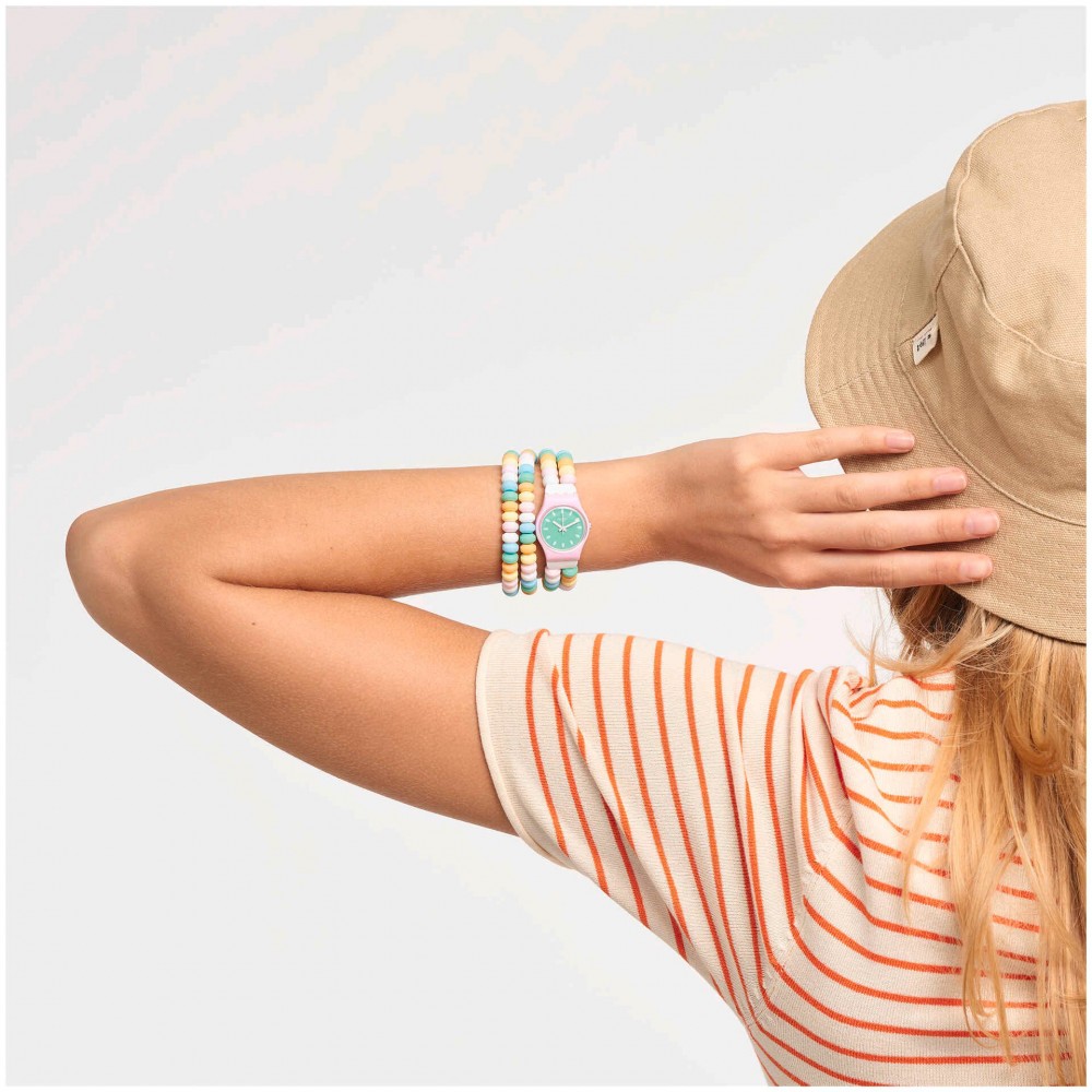 SWATCH CARAMELLISSIMA Ρολόι γυναικείο-παιδικό πολύχρωμο λουράκι LP135A