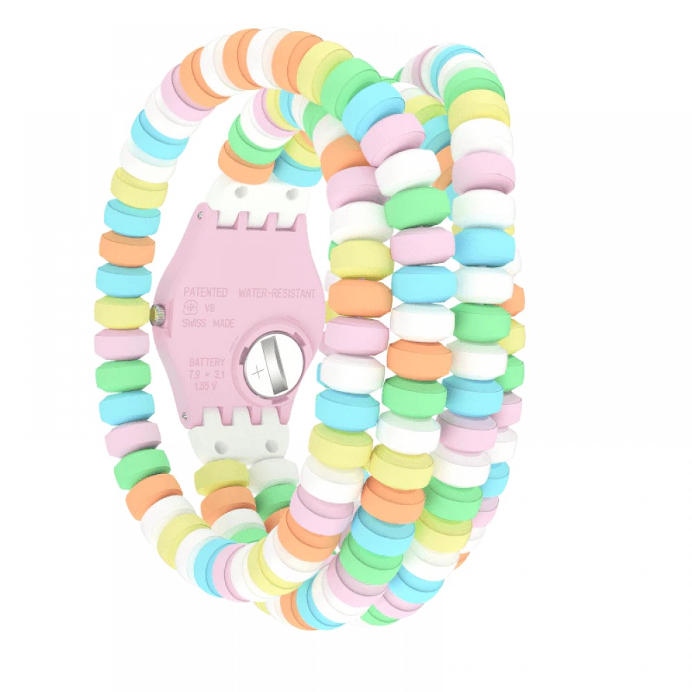 SWATCH CARAMELLISSIMA Ρολόι γυναικείο-παιδικό πολύχρωμο λουράκι LP135A