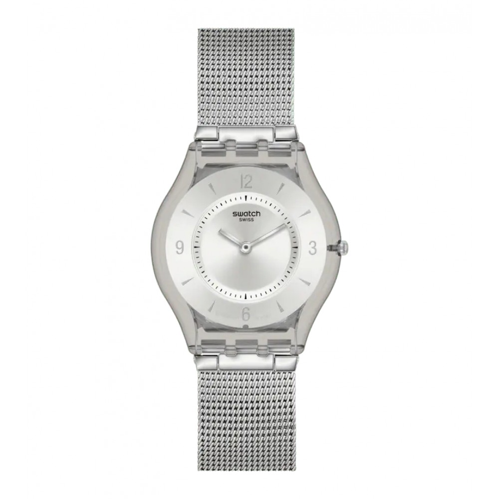 SWATCH METAL KNIT Ρολόι Γυναικείο Ασημί Ανοξείδωτο Ατσάλι μπρασελε SS08M100M