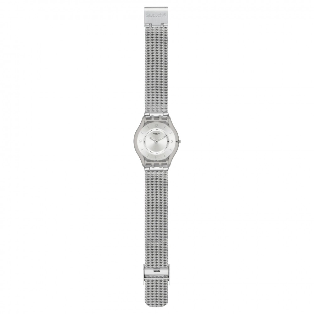 SWATCH METAL KNIT Ρολόι Γυναικείο Ασημί Ανοξείδωτο Ατσάλι μπρασελε SS08M100M
