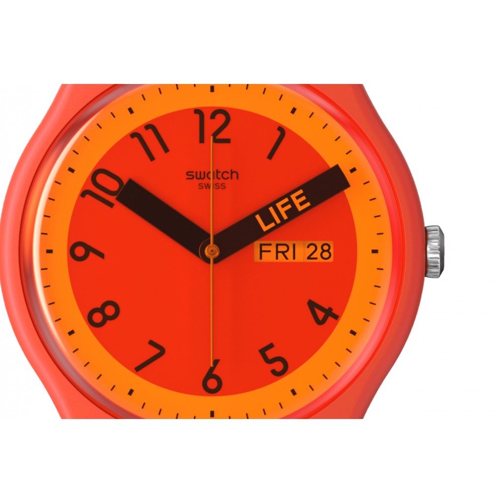 SWATCH PROUDLY RED Unisex Ρολόι Κόκκινο Λουράκι Σιλικόνης  SO29R705