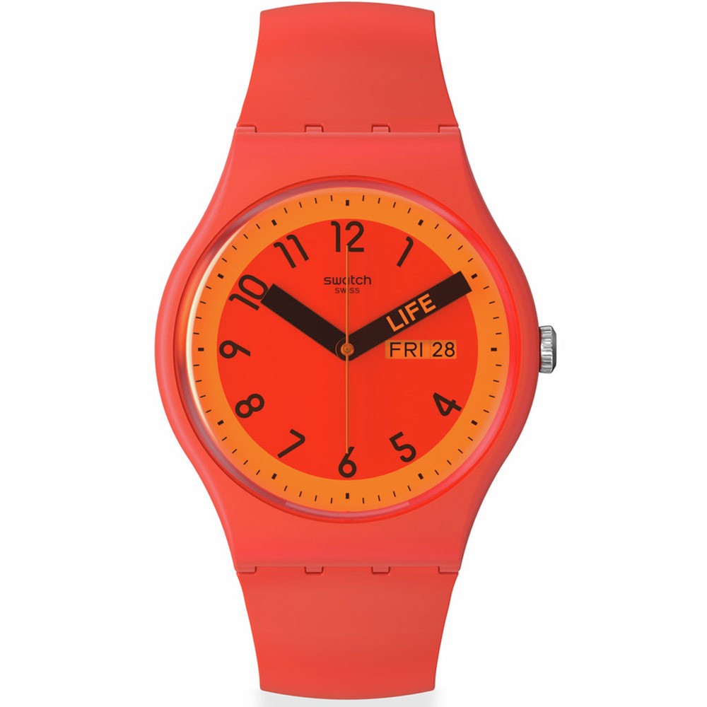 SWATCH PROUDLY RED Unisex Ρολόι Κόκκινο Λουράκι Σιλικόνης  SO29R705