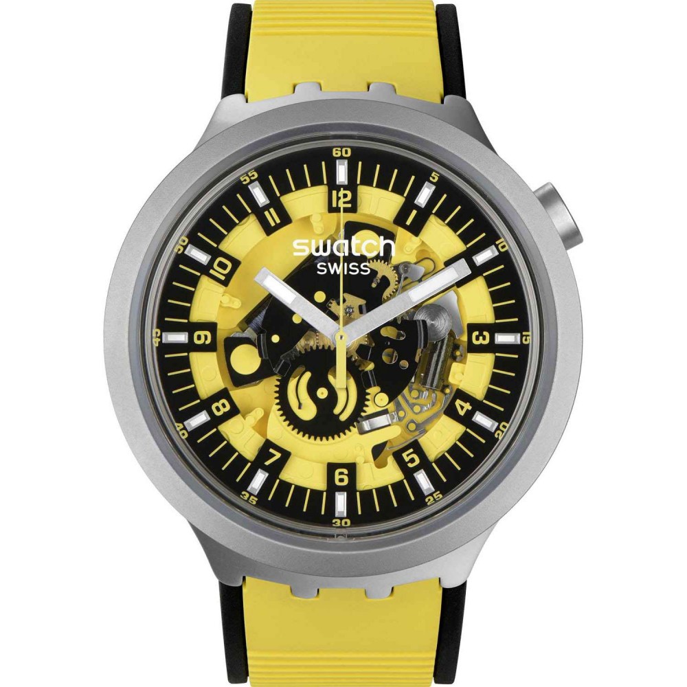 SWATCH BOLDEN YELLOW Unisex Κίτρινο/Μαύρο Λουράκι Σιλικόνης SB07S109