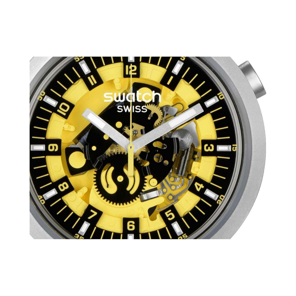 SWATCH BOLDEN YELLOW Unisex Κίτρινο/Μαύρο Λουράκι Σιλικόνης SB07S109