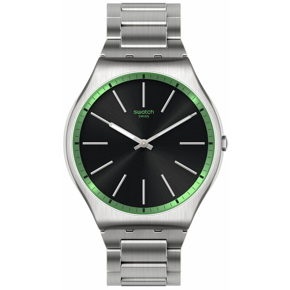 SWATCH GREEN GRAPHITE Ρολόι Unisex Ασημί Ανοξείδωτο Ατσάλι μπρασελέ  SS07S128G