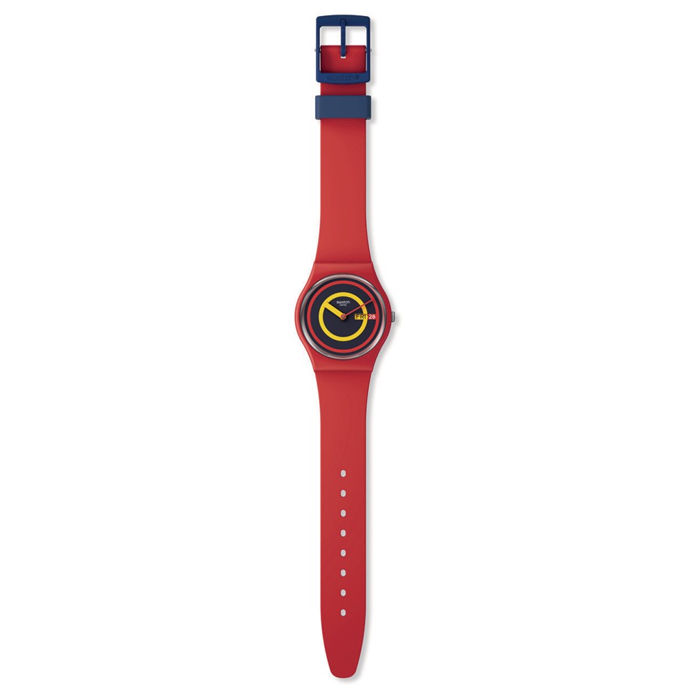SWATCH CONCENTRIC RED Ρολόι Κόκκινο λουράκι σιλικόνης SO28R702