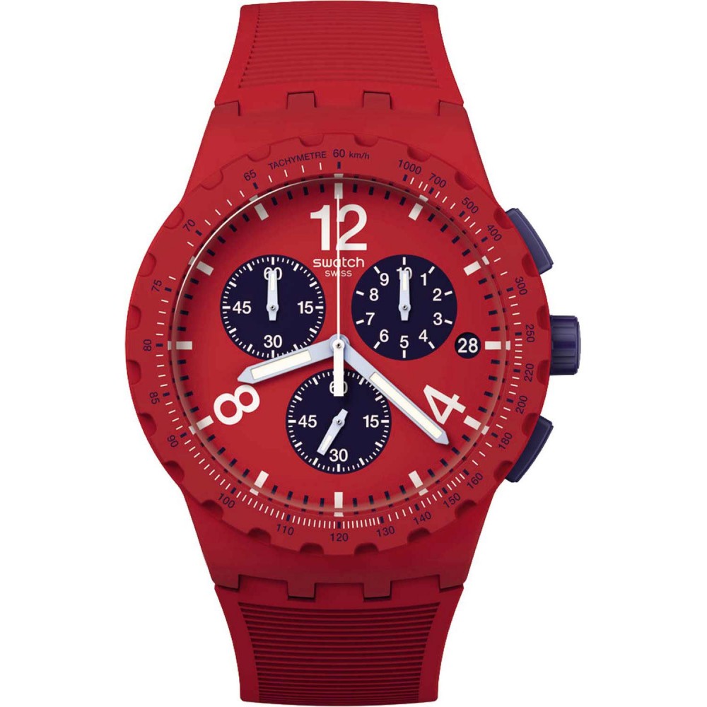 SWATCH PRIMARILY RED Unisex Ρολόι Κόκκινο Λουράκι Σιλικόνης SUSR407