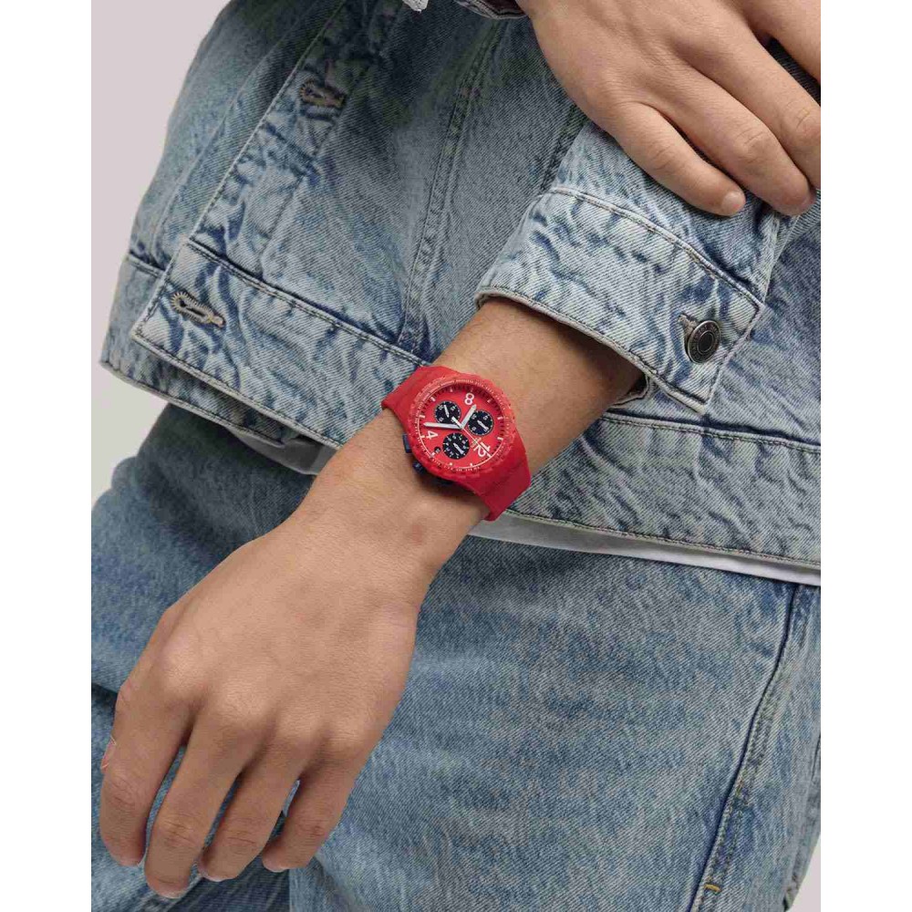 SWATCH PRIMARILY RED Unisex Ρολόι Κόκκινο Λουράκι Σιλικόνης SUSR407