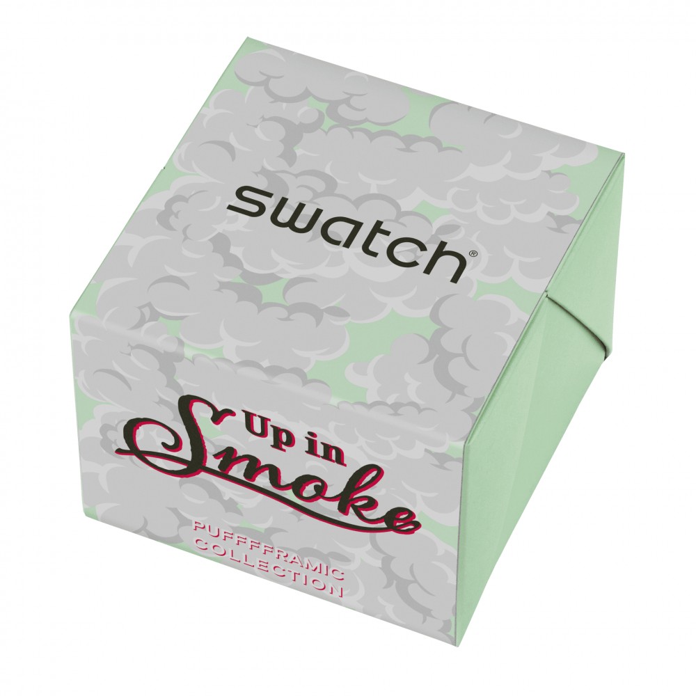 SWATCH UP IN SMOKEUP IN SMOKE Ρολόι Πράσινο Λουράκι Σιλικόνης SB03Z103