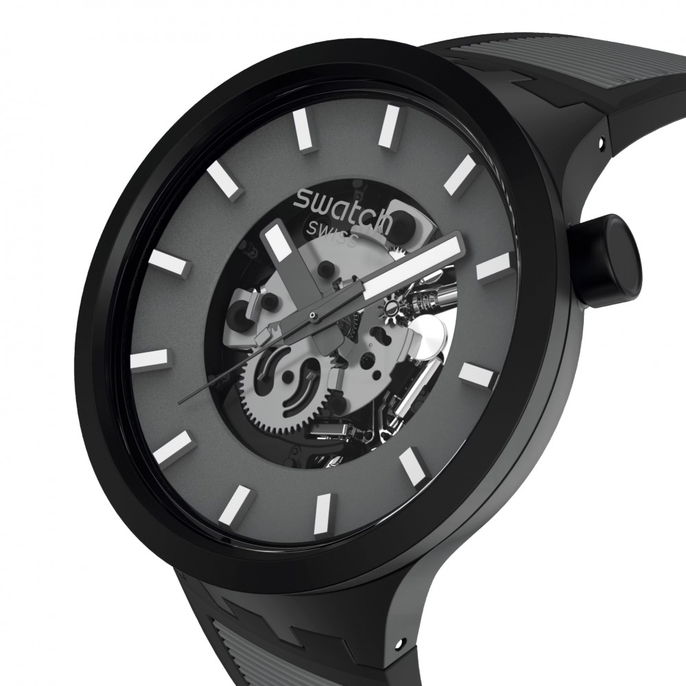SWATCH PAST THE HORIZON Ρολόι Γκρι Λουράκι Σιλικόνης SB05B113