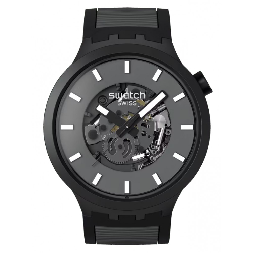 SWATCH PAST THE HORIZON Ρολόι Γκρι Λουράκι Σιλικόνης SB05B113