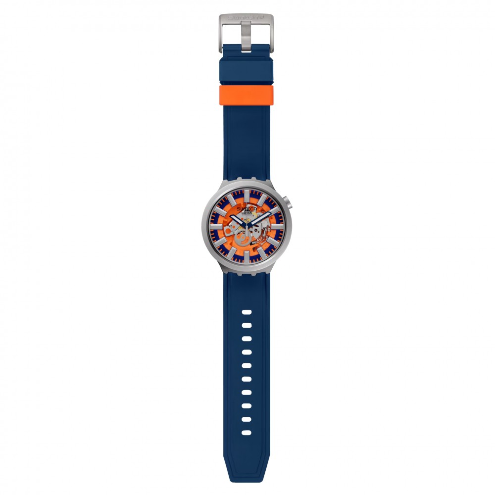 SWATCH ORANGE IN THE WORKS Unisex Μπλε Λουράκι Σιλικόνης SB07S114