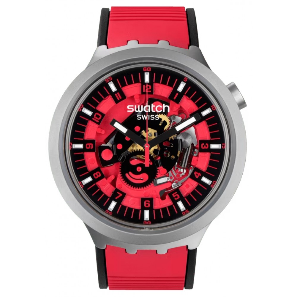 SWATCH RED JUICY Unisex Κόκκινο Λουράκι Σιλικόνης SB07S110