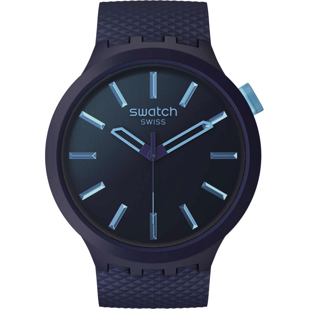 SWATCH INDIGO GLOW Ρολόι Μπλε Λουράκι Βιολογικής Προέλευσης SB05N113