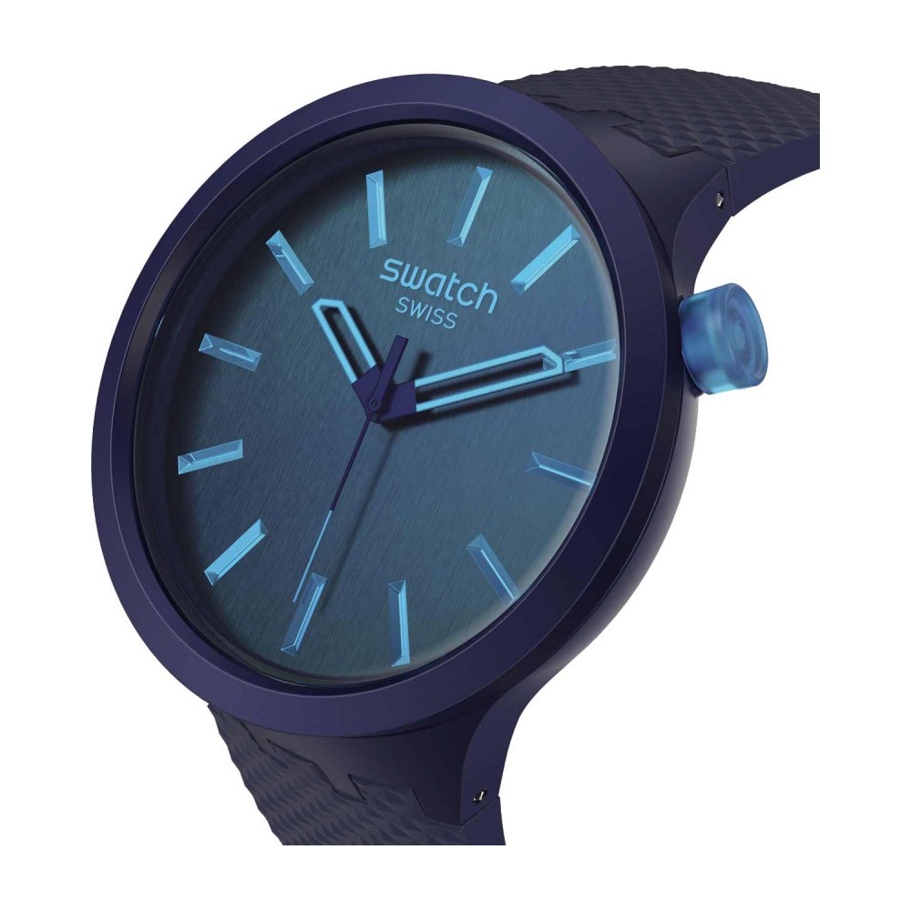 SWATCH INDIGO GLOW Ρολόι Μπλε Λουράκι Βιολογικής Προέλευσης SB05N113