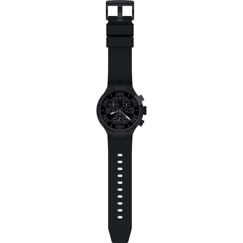 SWATCH CHECKPOINT BLACK ΡΟΛΟΙ Χρονογράφος Unisex Μαύρο Λουράκι Σιλικόνης SB02B400  