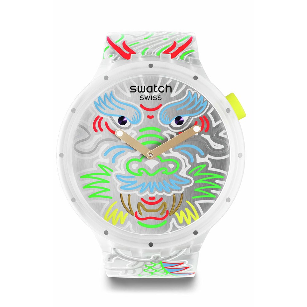SWATCH DRAGON IN CLOUD Ρολόι Διαφάνο Λουράκι Σιλικόνης SB05Z102