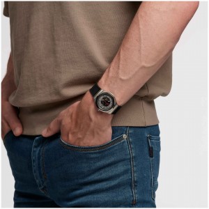  SWATCH SISTEM THROUGH AGAIN Automatic Ρολόι Ανδρικό Μαύρο Καουτσούκ Λουράκι YIS431