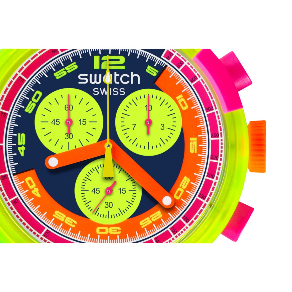 SWATCH SWATCH NEON TO THE MAX Ρολό Unisex Μπλε Λουράκι Βιολογικής προέλυεσης SB06J100