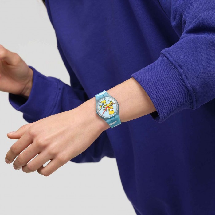 SWATCH ANGEL BART Μπλε Λουράκι Σιλικόνης SO28Z115