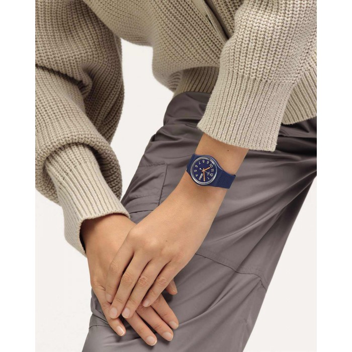 SWATCH TRENDY LINES AT NIGHT Μπλε Λουράκι Σιλικόνης SO28I700