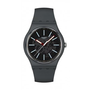 SWATCH COBLESTONE STREET Unisex Ρολόι Γκρι Λουράκι Βιολογικής Προέλευσης SO29A101