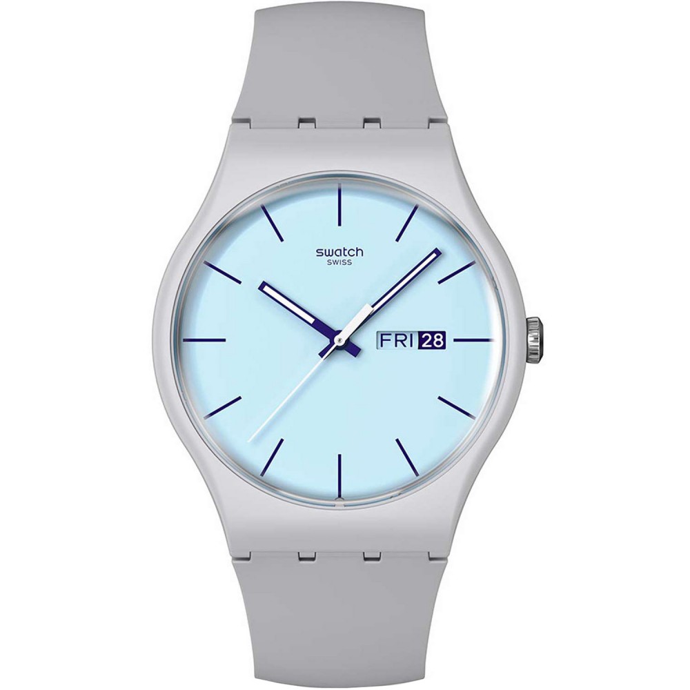 SWATCH BLUEBERRY  SKY Unisex Ρολόι Γκρι Λουράκι Σιλικόνης SO29M702